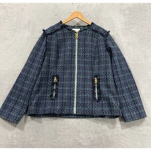 Sail to Sable STS‎ Jacket Womens XL Full Zip Plaid Preppy Office Blazer